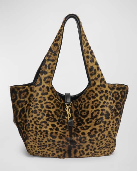 Bea YSL Leopard Print Tote Bag in Calf Hair and Leather