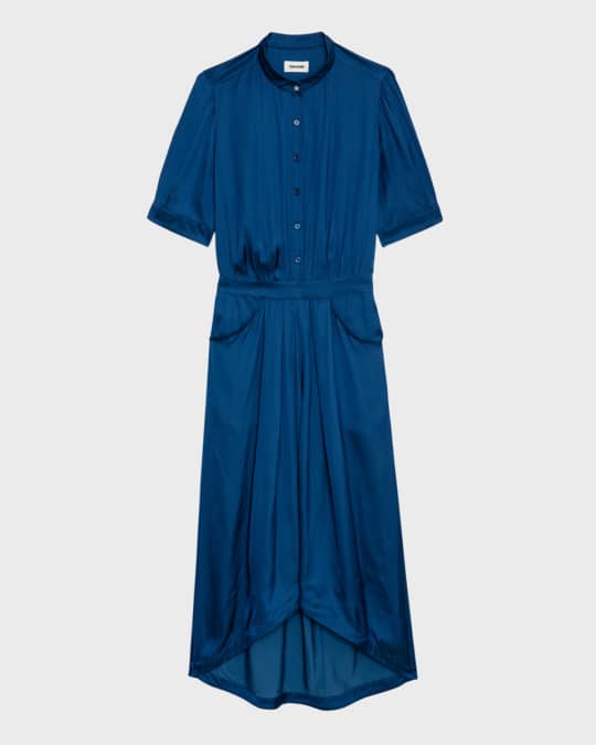 Zadig & Voltaire Rima Satin Midi Dress | Neiman Marcus