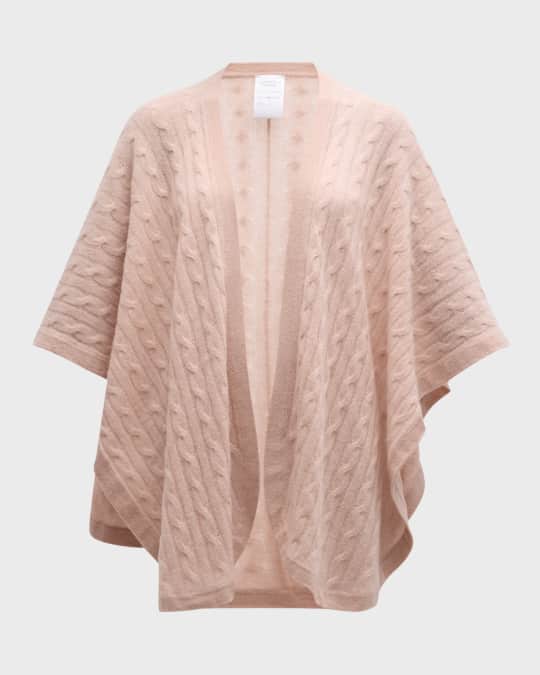 Cashmere Cable-Knit Cape
