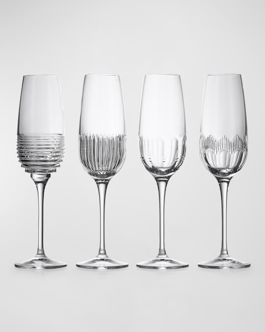 Mixology Mixed Champagne Flutes, Set of 4 