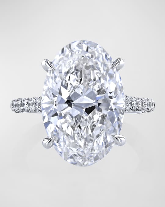Platinum Oval Diamond Ring, 11.53tcw (Size 6.5)