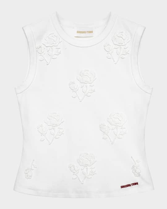 SHUSHU/TONG Stereo Rose Embellished Sleeveless Top | Neiman