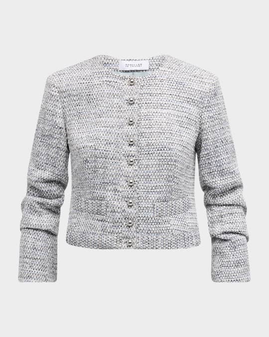 Piera Tweed Ruched Sleeve Jacket