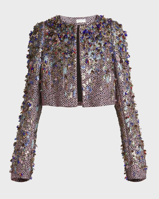 【DRIES VAN NOTEN】Sequined jacket スパンコールのジャケット Sequined jacket in brown - Dries Van Noten | Mytheresa