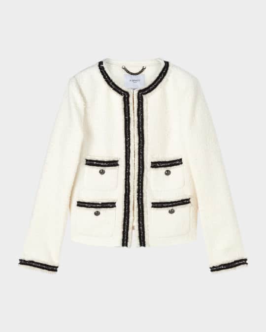 Charlee Fringe-Trim Recycled Tweed Jacket