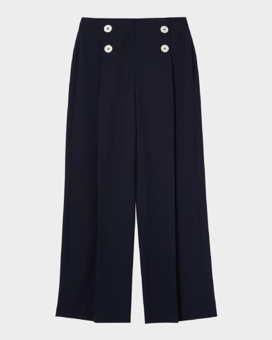 Parker Cropped Wide-Leg Sailor Trousers