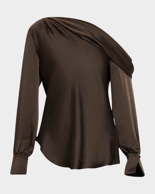 Alice Satin One-Shoulder Top