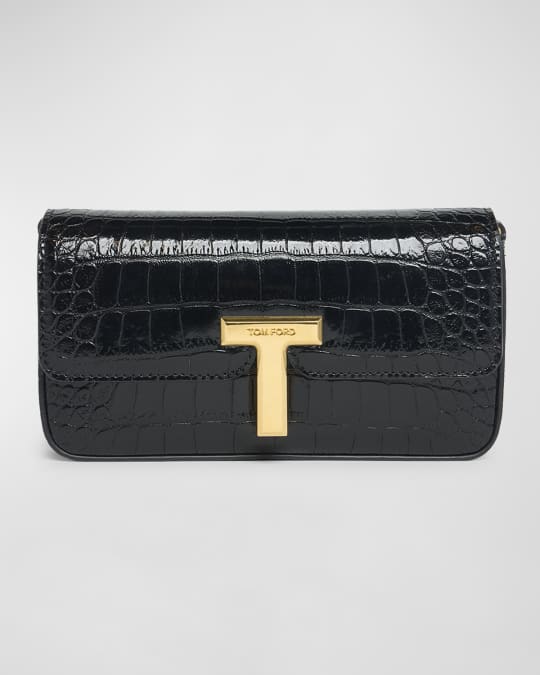 tomford ショルダーバッグ TOM FORD Wallis Stamped Crocodile Leather Mini Chain Shoulder Bag