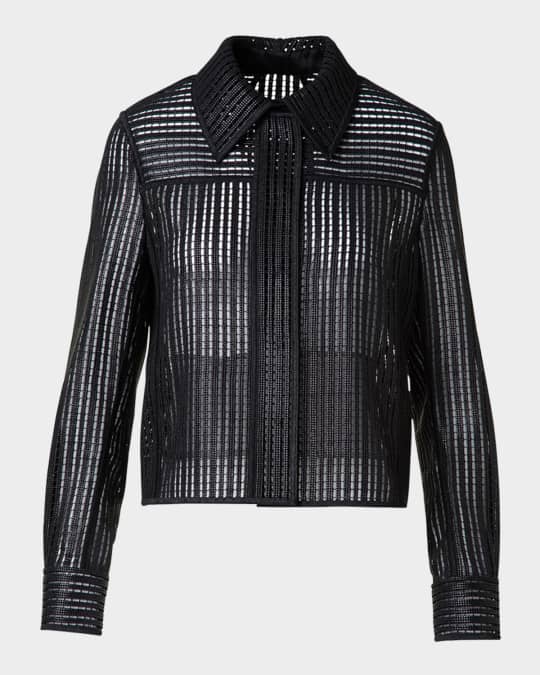 Talitha Short Techno Stripe Boxy Jacket