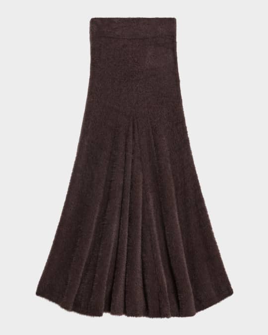 Helmut Lang Fuzzy Eyelash Maxi Skirt | Neiman Marcus