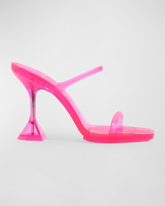 Amina Muaddi Brito Clear Mule Stiletto Sandals | Neiman Marcus