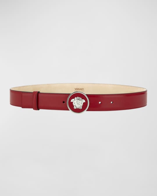 Versace Medusa Buckled Leather Belt Neiman Marcus