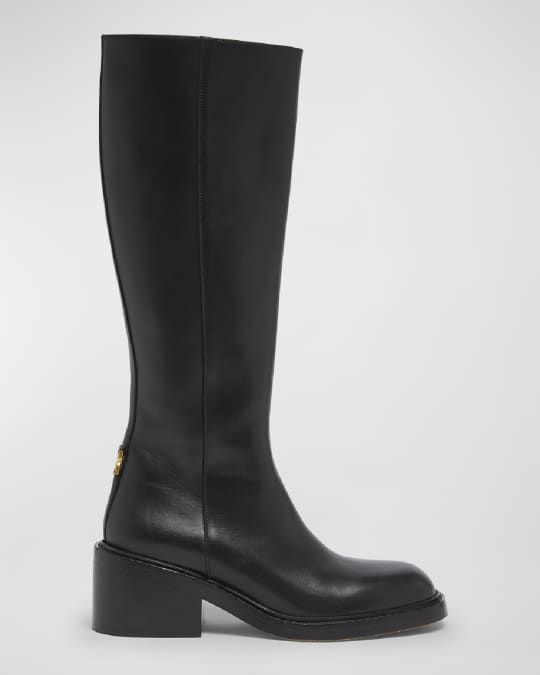 Chloe Marcie Leather Zip Knee Boots | Neiman Marcus