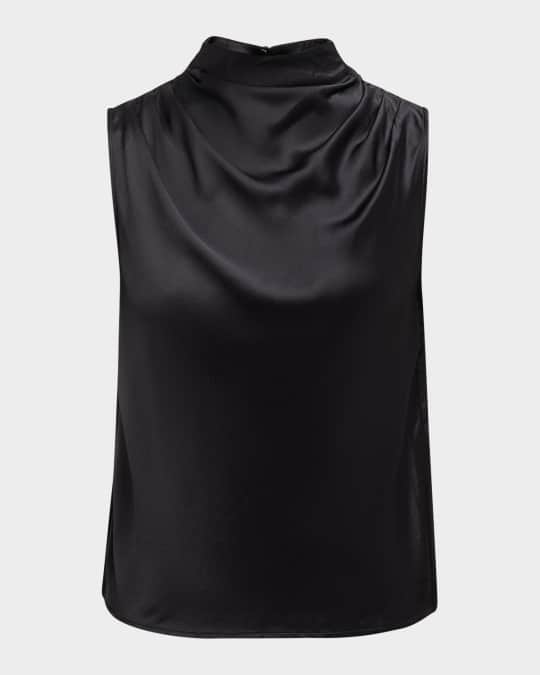 Kaleen Draped Satin Blouse