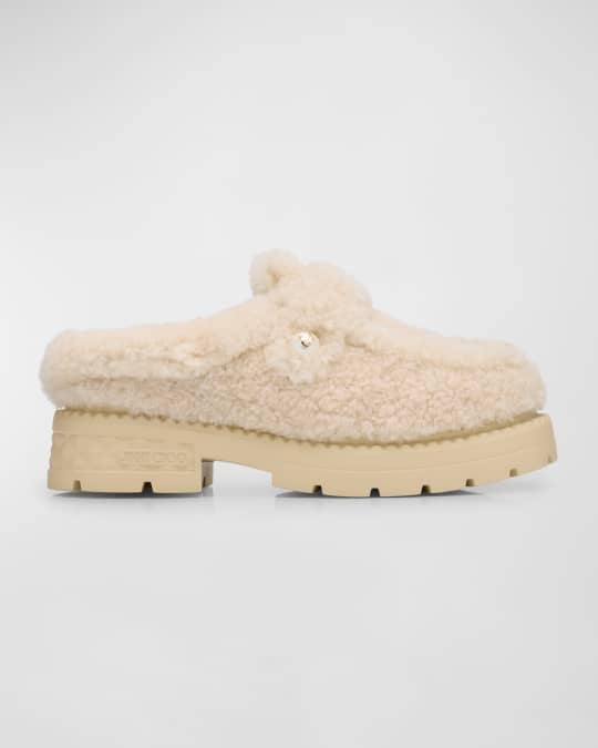 Jimmy Choo Shea Shearling Loafer Mules | Neiman Marcus