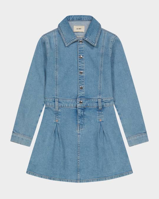 Girl's Manning Denim Dress, Size S-16