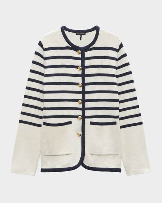 Nancy Stripe Wool Cardigan 