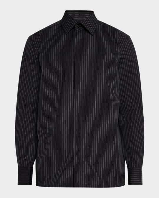 【Saint Laurent】design dress shirt Saint Laurent Men's Striped Poplin Dress Shirt | Neiman Marcus