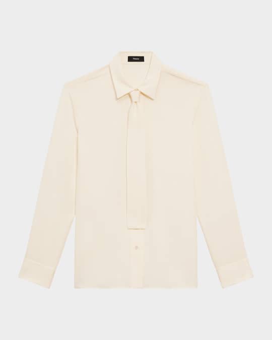 Theory　ブラウス　Prime Georgette Tie Blouse TH_N0702526_001_B0?$TH-pdp-