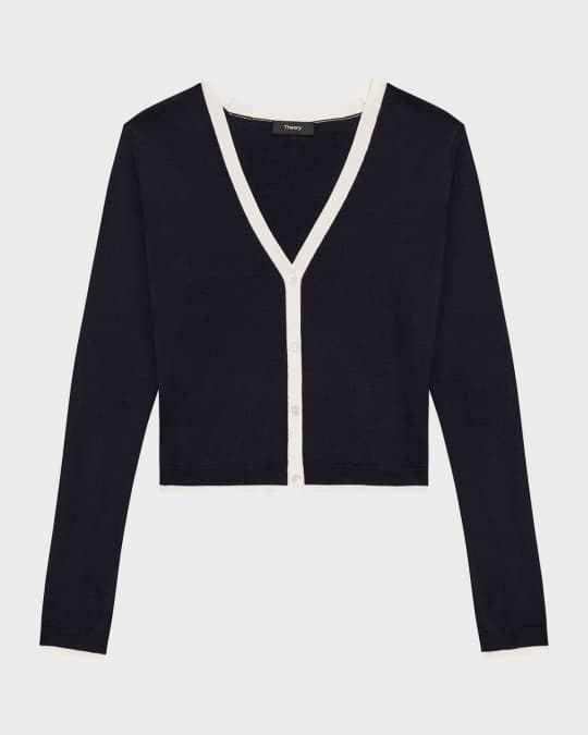 Neo Bering Tipped Wool-Blend Cardigan 