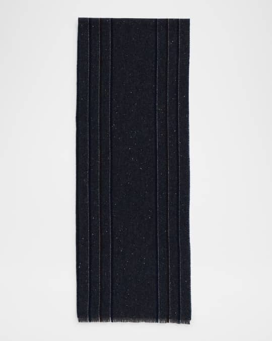 Men's Cashmere Donegal Stripe Scarf