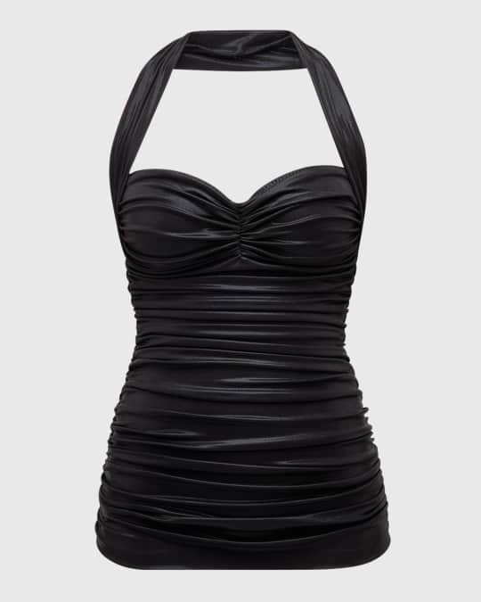 Bill Shirred Halter One-Piece Swimsuit