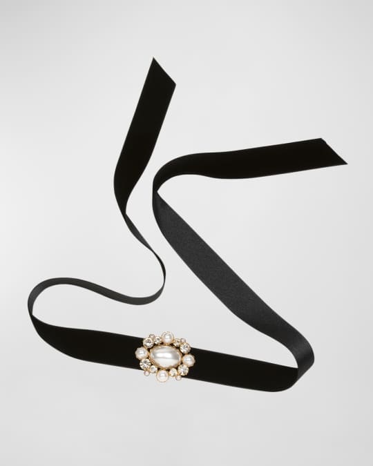 Jennifer Behr Beverly Ribbon Tie Choker Neiman Marcus