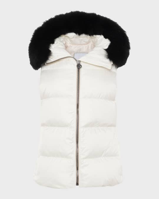 Apres-Ski Vest With Detachable Toscana Lamb Shearling Hood Trim