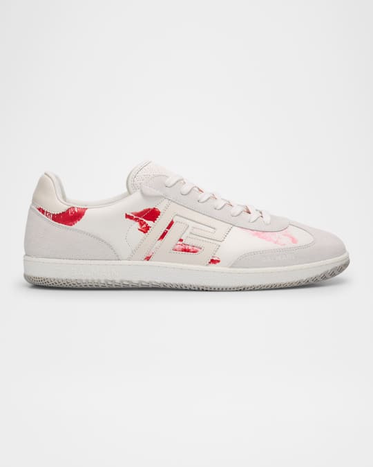 スニーカー Balmain Swan Sneakers - Balmain - Leather - White/Red Leather Balmain Swan Lipstick trainers red red - Women | BALMAIN