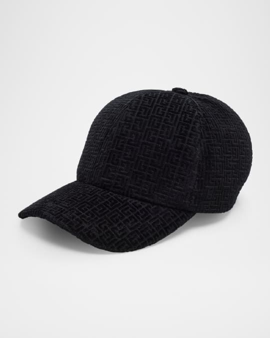 Balmain Men's Velvet Monogram Baseball Cap Neiman Marcus