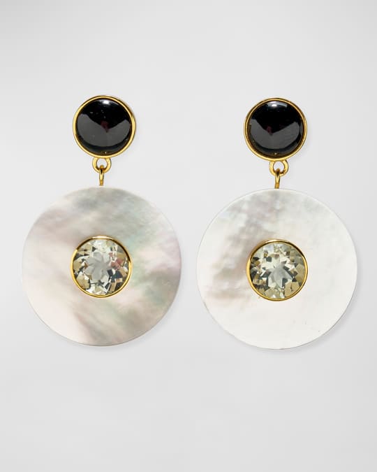 TAJ DISC EARRINGS IN MOTHER OF PEARL