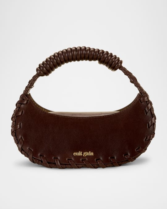 Cult Gaia Aiko Woven Leather Top-Handle Bag | Neiman Marcus