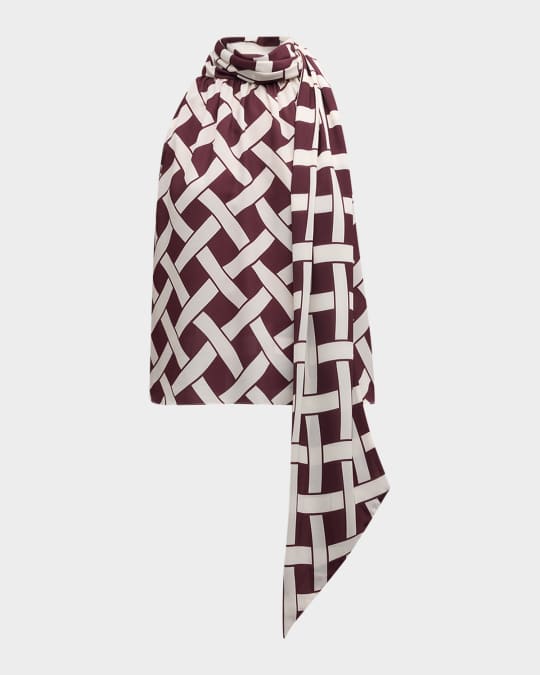 Hattie Sleeveless Tie-Neck Top