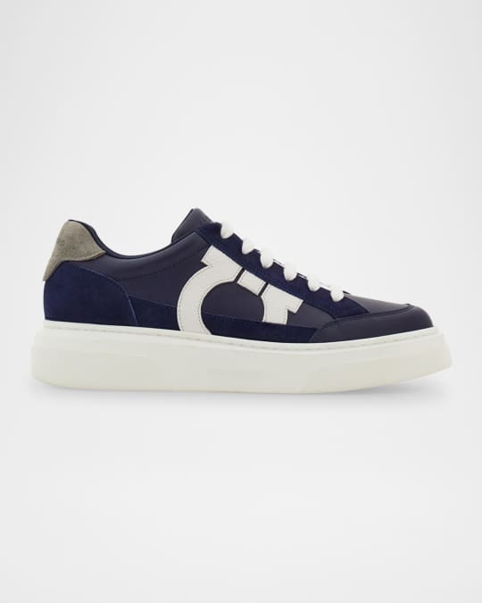 Ferragamo Men's Cassina Gancio Low-Top Sneakers | Neiman Marcus