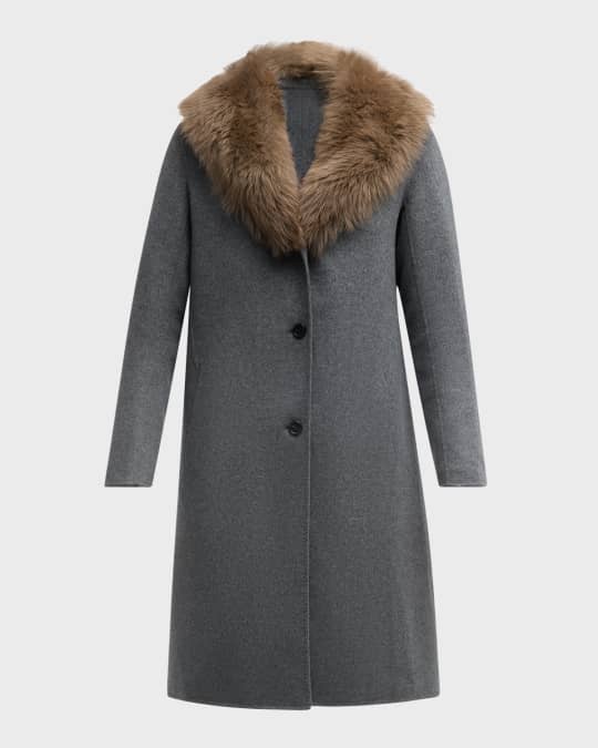 Double-Faced Cashmere and Lamb Fur Coat