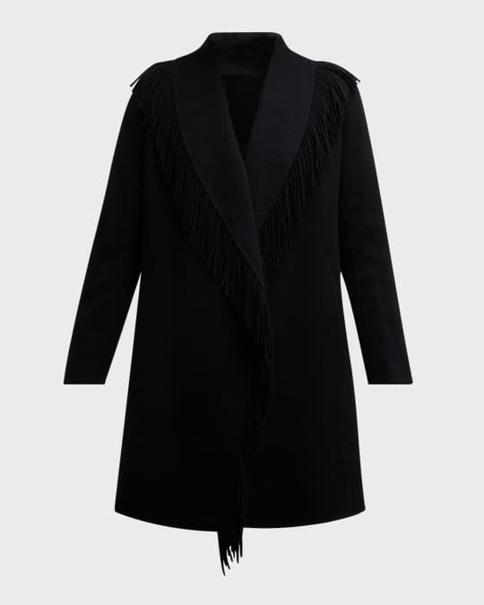 Fringe Cashmere Wrap Coat
