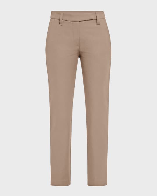 Brunello Cucinelli Cotton Slim-Fit Cropped Pants | Neiman Marcus