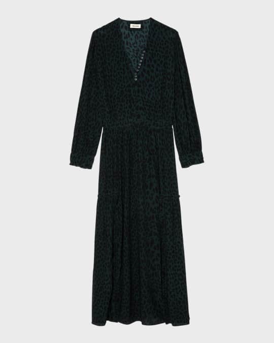 Zadig & Voltaire Ramelil Printed Maxi Dress- Pear