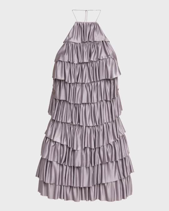 ワンピース TOM FORD VISCOSE DRESS WITH RUFFLES TOM FORD Ruffled Halter Mini Dress | Neiman Marcus