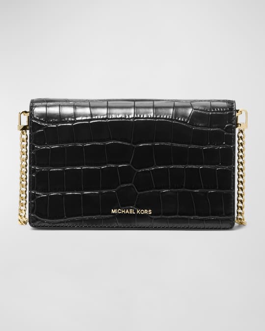 MICHAEL Michael Kors Jet Set Flap Croc-Embossed Crossbody