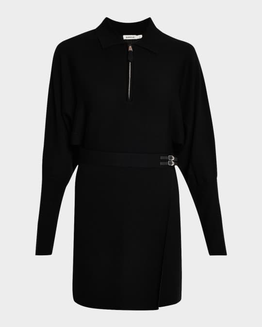 Harvey Long-Sleeve Wool Mini Dress