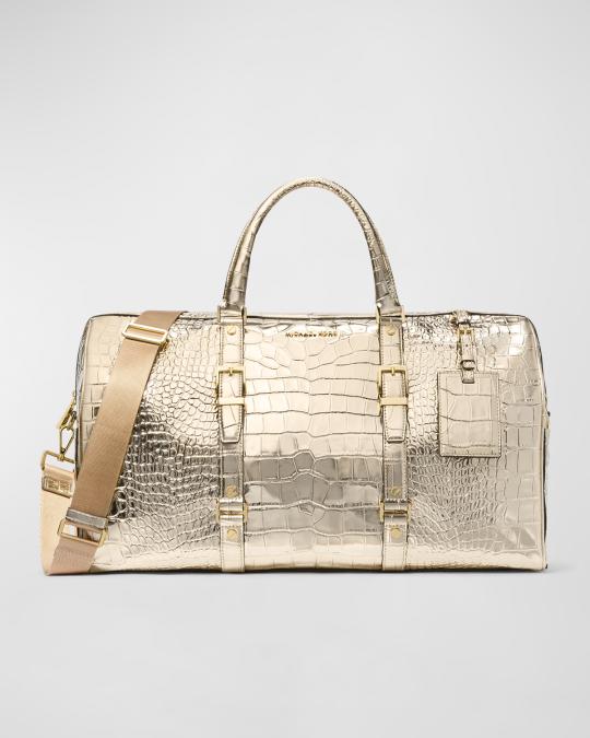 MICHAEL Michael Kors Bedford Metallic Croc-Embossed Travel  display picture 3
