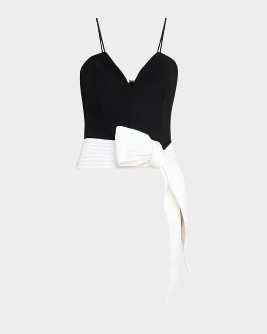Cropped Tie-Waist Bustier Top