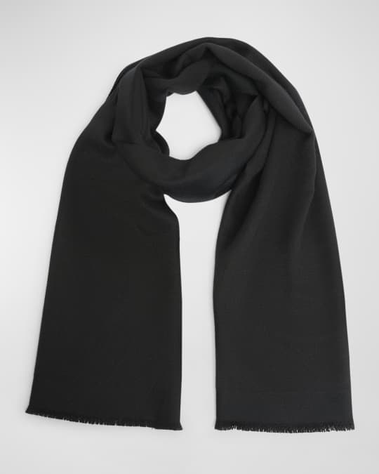 SAINT LAURENT ブラックマフラー　カシミヤ100% Saint Laurent YSL Scarf | Neiman Marcus