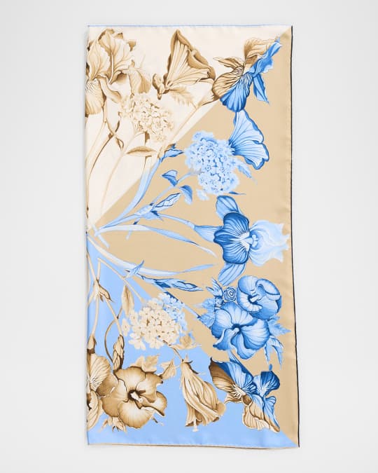 Floral-Print Silk Scarf