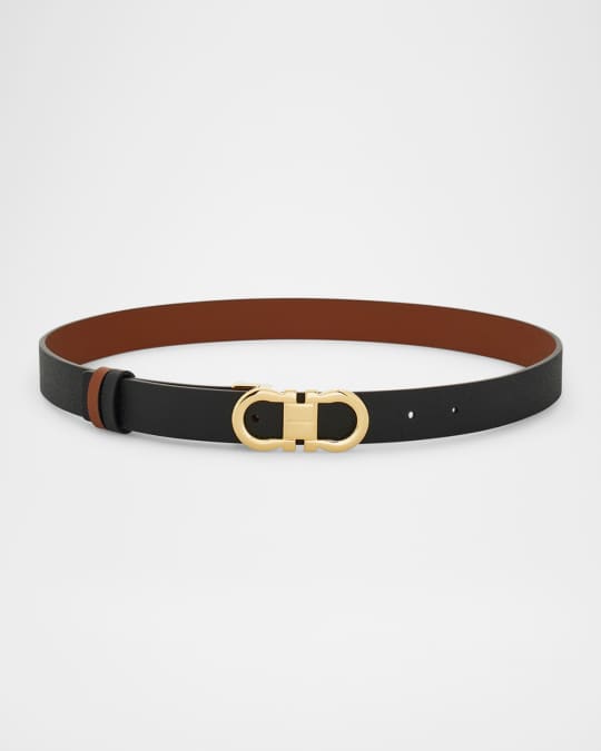 Reversible Gancini Leather Belt