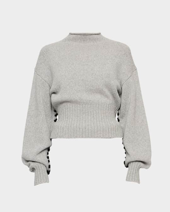 CLEA Archie Tie Cropped Wool Sweater | Neiman Marcus