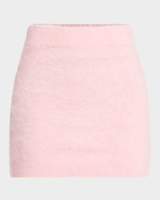 Archer Fluffy Alpaca Wool-Blend Mini Skirt