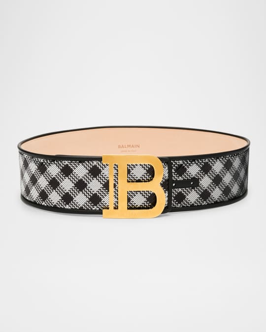 【関税＆送料込み】Balmain B-Belt Belt Balmain B Logo Calfskin Buckle Belt | Neiman Marcus