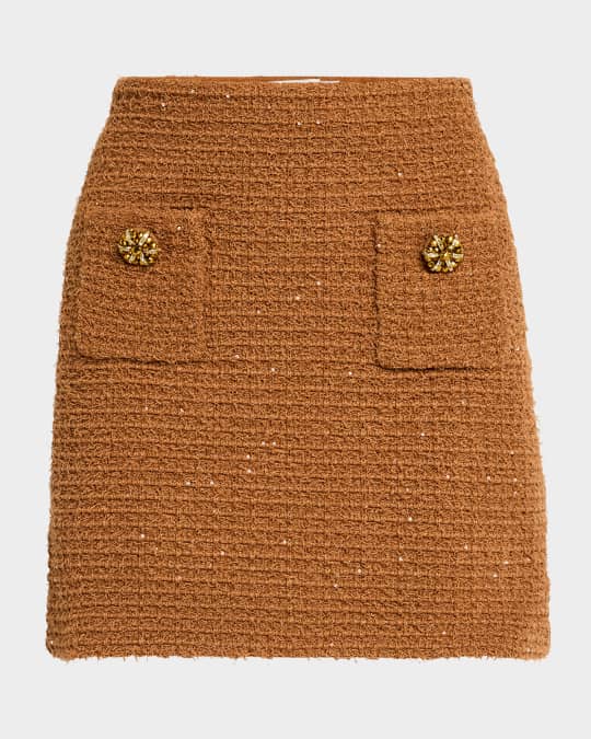 Self-Portrait Textured Knit Mini Skirt | Neiman Marcus